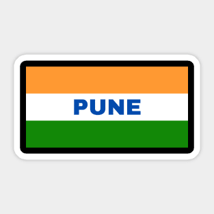 Pune City in Indian Flag Colors Sticker